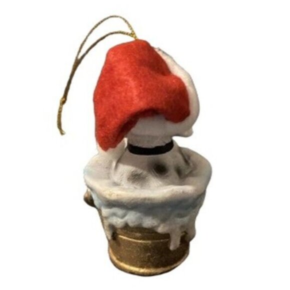 Dalmatian Dog Christmas Ornament With Santa Hat Bucket Polyresin Holiday NEW - Picture 4 of 6